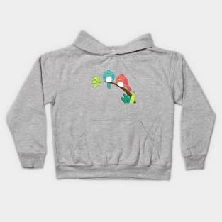 Lovely Bird Branch Hand Drawn Kids Hoodie